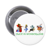 ALICE AU PAYS DES MERVEILLES ET AMIS BADGE AVEC ÉPINGLE