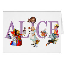 ALICE AU PAYS DES MERVEILLES ET AMIS CARTES DE VŒUX