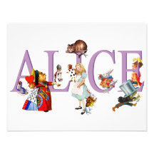 ALICE AU PAYS DES MERVEILLES ET AMIS FAIRE-PART PERSONNALISÉ