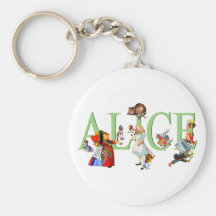 ALICE AU PAYS DES MERVEILLES ET AMIS PORTE-CLEF