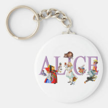 ALICE AU PAYS DES MERVEILLES ET AMIS PORTE-CLEFS