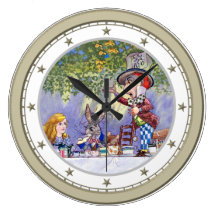 Alice au thé du chapelier fou horloges murales