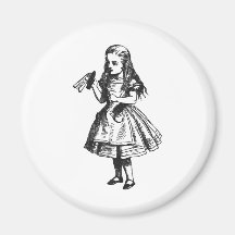 Alice avec la "boisson je" bouteille aimants pour réfrigérateur