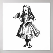 Alice avec la "boisson je" bouteille affiche