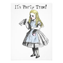 Alice dans la carte d'invitation de partie du pays