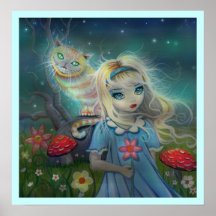 Alice dans la copie d'affiche du pays des merveill