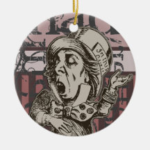 Alice dans la grunge folle de chapelier du pays de décorations de noël