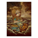 "Alice dans la piscine carte de voeux de larmes"