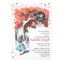 Alice dans l'invitation d'invitation de bat mitzva invitations