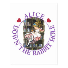 ALICE EN BAS DU TERRIER DE LAPIN CARTES POSTALES