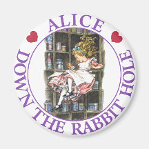 ALICE EN BAS DU TERRIER DE LAPIN AIMANTS POUR RÉFRIGÉRATEUR