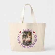 ALICE EN BAS DU TERRIER DE LAPIN SAC DE TOILE