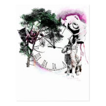 Alice en carte postale du pays des merveilles