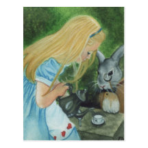 Alice en carte postale du pays des merveilles