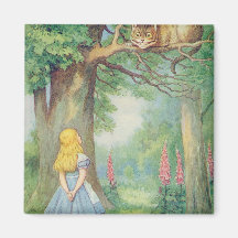 Alice et le chat de Cheshire Aimant Pour Réfrigérateur