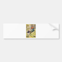 ALICE ET LE LAPIN BLANC AUTOCOLLANT POUR VOITURE