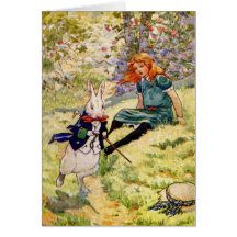 ALICE ET LE LAPIN BLANC CARTES DE VŒUX