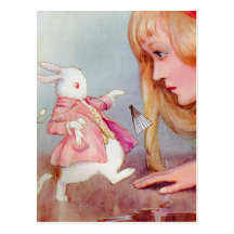 ALICE ET LE LAPIN BLANC CARTES POSTALES