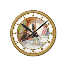 Alice et le thé du chapelier fou horloges murales