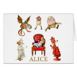 Alice par le psyché cartes de vœux