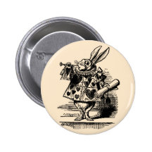Alice vintage au pays des merveilles, héraut blanc badges