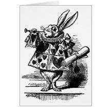 Alice vintage au pays des merveilles, héraut blanc carte