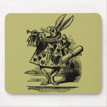 Alice vintage au pays des merveilles, héraut blanc tapis de souris