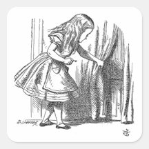 Alice vintage au pays des merveilles recherchant l autocollant