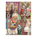 Alice vintage au pays des merveilles, reine des co carte postale