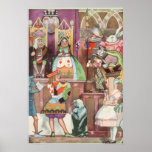 Alice vintage au pays des merveilles, reine des co affiches