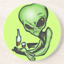 Alien à la barre locale dessous de verre