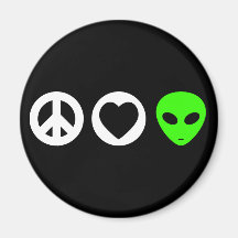 Alien d'amour de paix aimant pour réfrigérateur