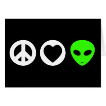 Alien d'amour de paix cartes