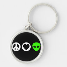 Alien d'amour de paix porte-clé