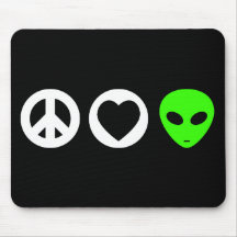 Alien d'amour de paix tapis de souris