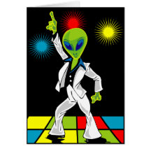 Alien de disco carte de vœux