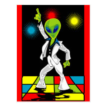 Alien de disco carte postale