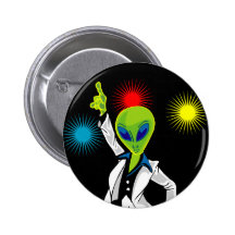Alien de disco pin's avec agrafe