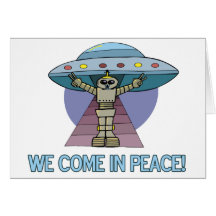 Alien de paix cartes de vœux