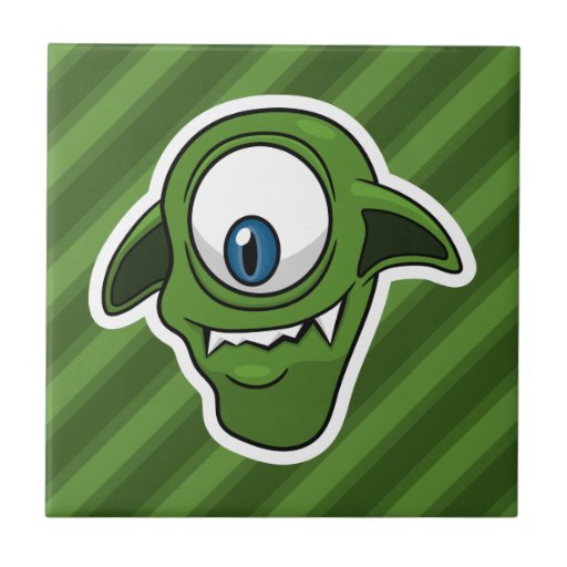 Alien de sourire vert carreau