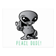 Alien-Paix Carte Postale