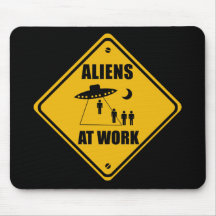 Aliens au signe de travail - Mousepad Tapis De Souris