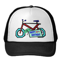 Allez à vélo les 4èmes cadeaux d'anniversaire casquettes