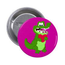 Alligator dans l'amour badges avec agrafe