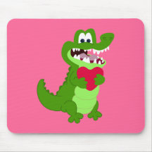 Alligator dans l'amour tapis de souris
