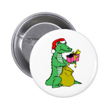 Alligator de Noël Badges