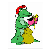 Alligator de Noël Cartes Postales