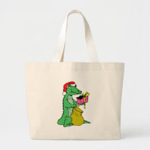 Alligator de Noël Sac En Toile