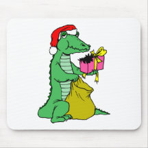 Alligator de Noël Tapis De Souris