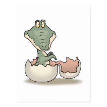 alligator mignon de bébé de hachure cartes postales